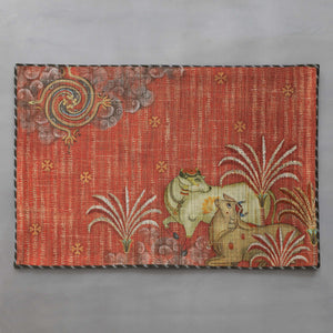 Tanjore Pichwai Table Mat - Rust