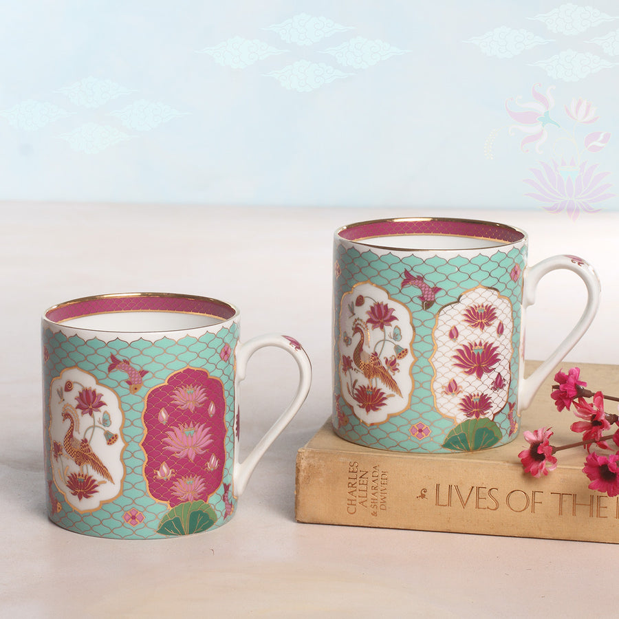 Saryu Lotus Mug & Slim Tray Gift Set