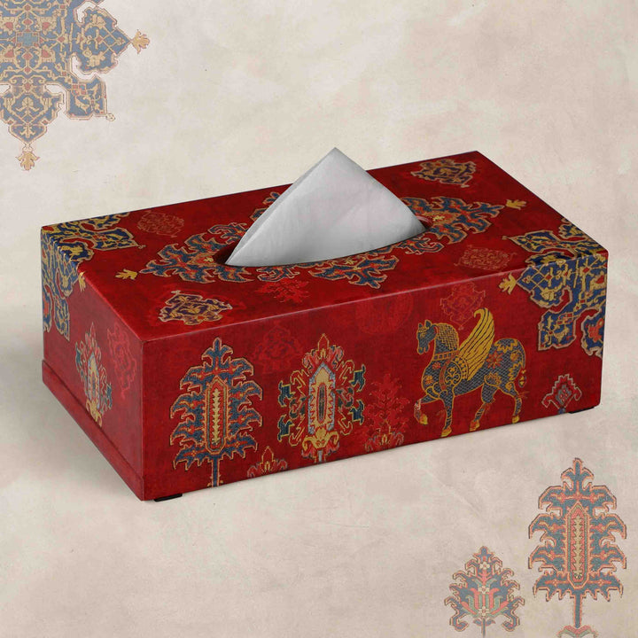 Samarkand Tissue Box Holder - Maroon