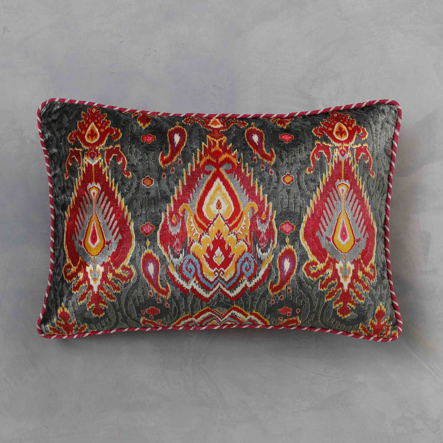 Fergana Ikat Cushion Cover Slim- Grey