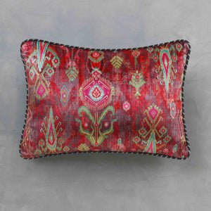 Bukhara Ikat Cushion Cover Slim- Ruby