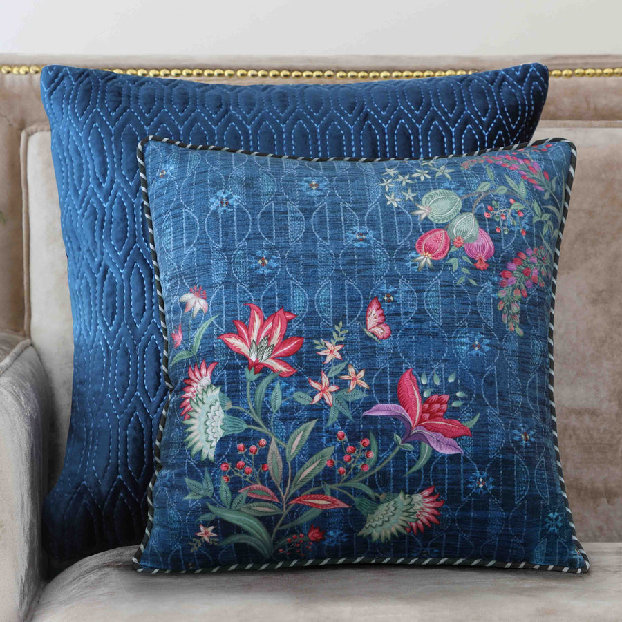 Himalayan Lotus Cushion Cover - Blue