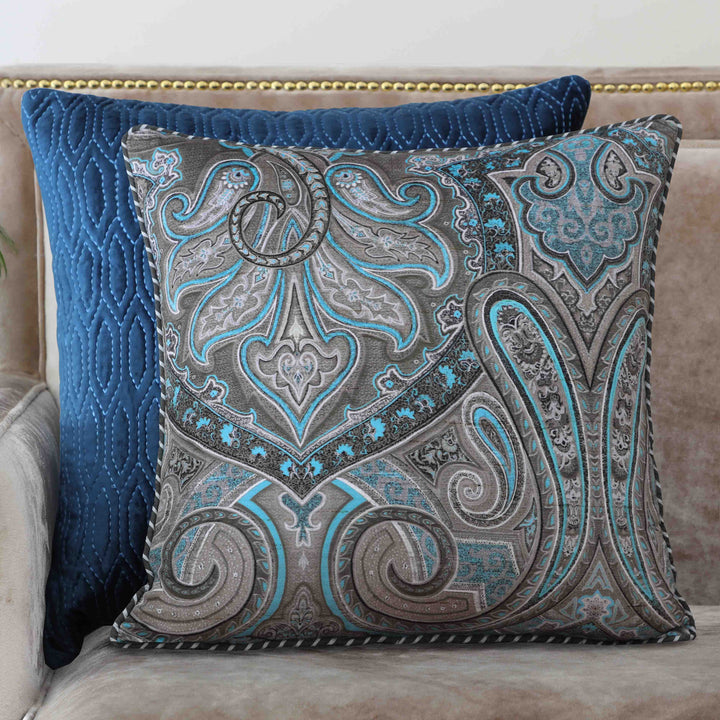 Kashmir Buta Cushion Cover - Blue