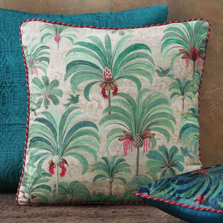 Coromandel Palm Tree Cushion Cover -  Ivory