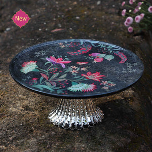 Wild Flower Cake Stand - Charcoal Large