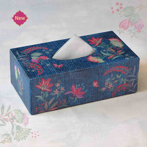 Wild Flower Tissue Box Holder - Blue