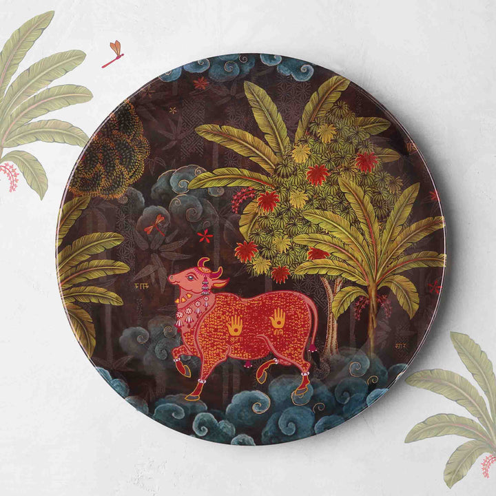 Anandi Pichwai Wall Plate - Med