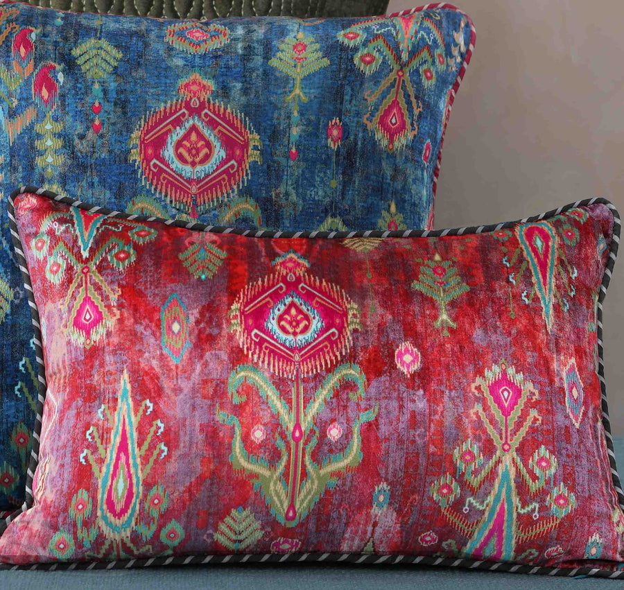 Bukhara Ikat Cushion Cover Slim- Ruby