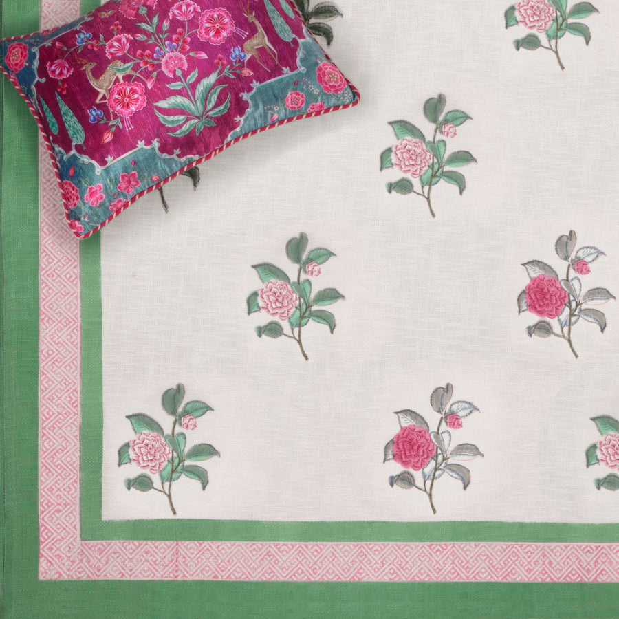 Camellia Blossom Cotton Slub Bedcover