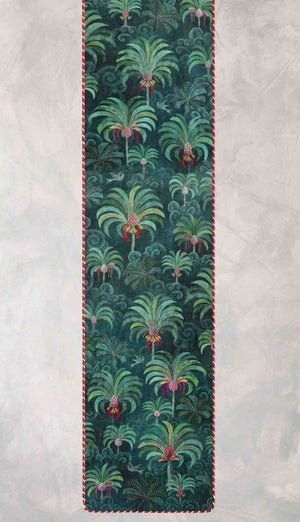 Coromandel Palm Tree Table Runner - Emerald