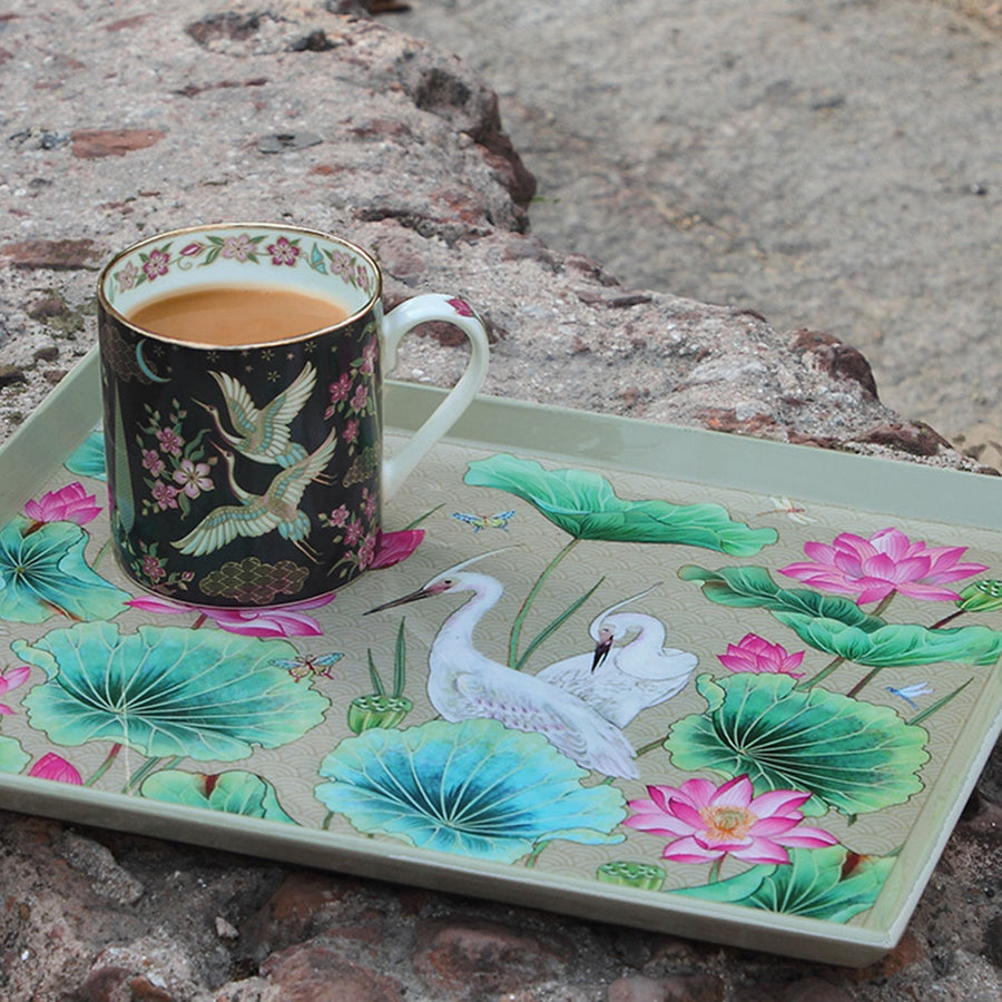 Lotus Enamel Tray