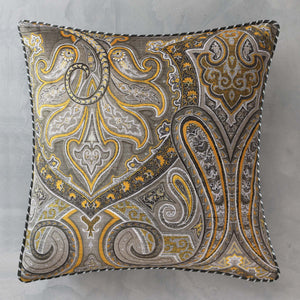 Kashmir Buta Cushion Cover - Gold