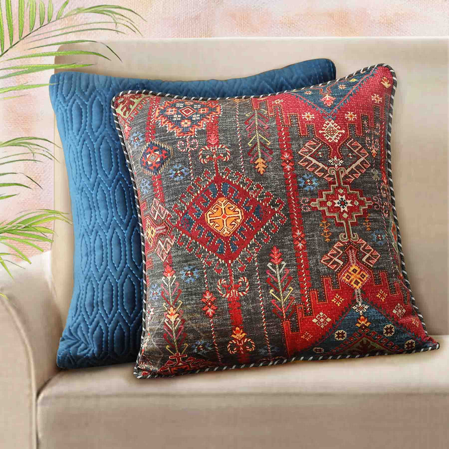 Kilim Cushion Cover Charcoal- At Kainaat Design