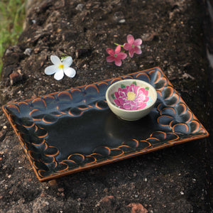 Champa Rectangle Platter - Umber