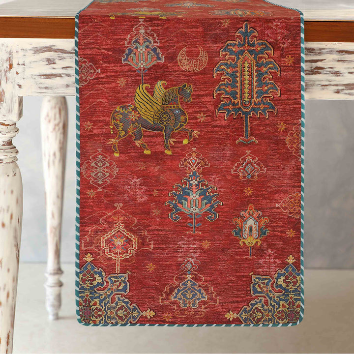Samarkand Kilim Table Runner - Rust