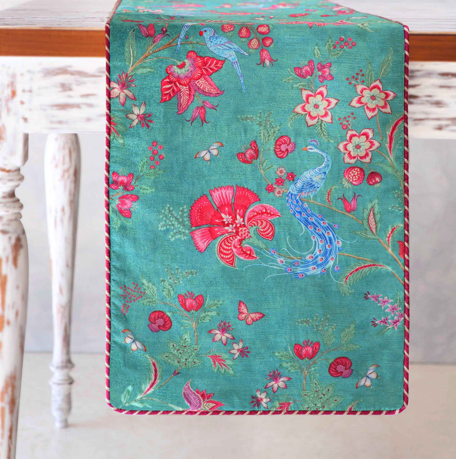 Kanha Table Runner - Aqua