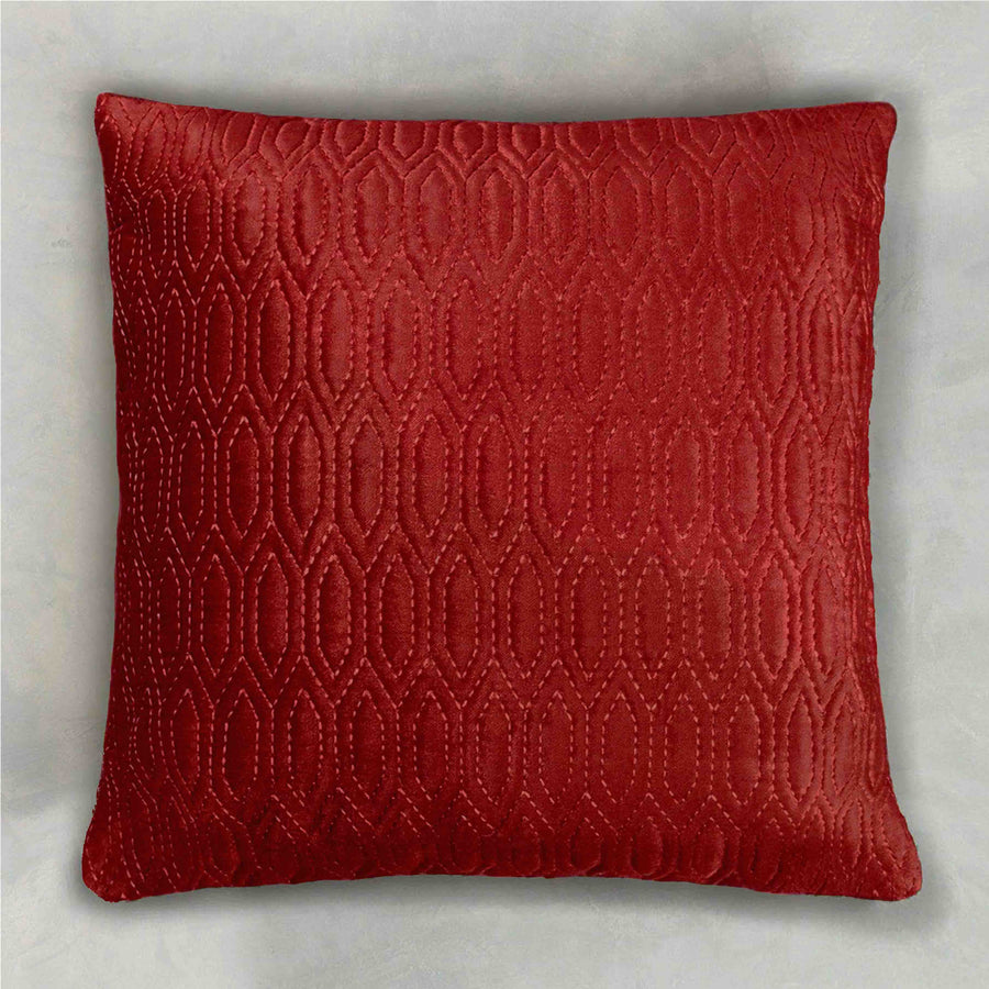 Jaal Embroidered Cushion Cover - Rust