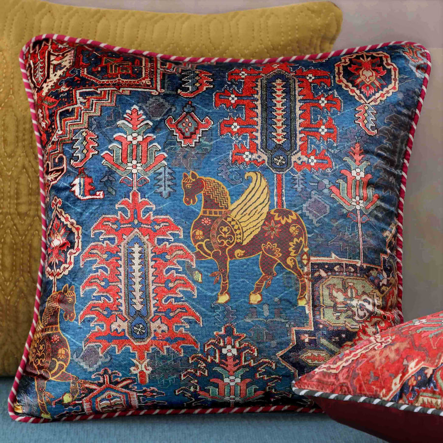 Samarkand Kilim Cushion Cover - Firoza
