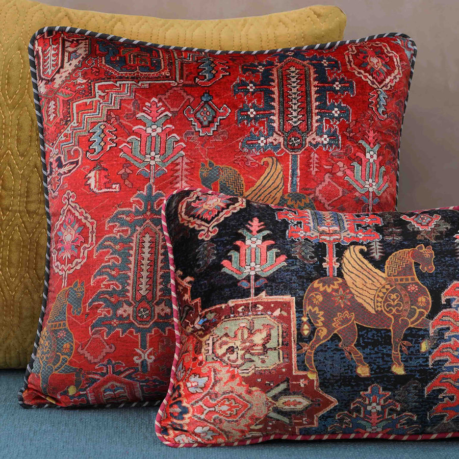 Samarkand Kilim Cushion Cover - Red
