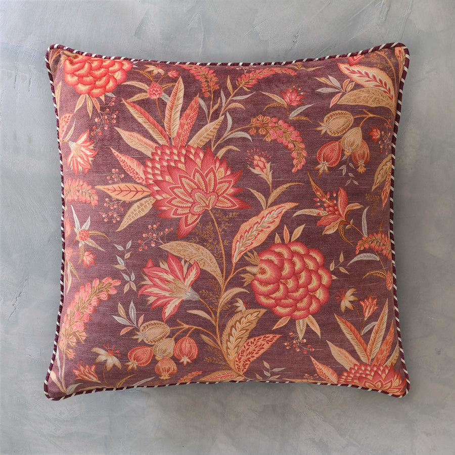 Wild Flower Cushion Cover - Burgundy