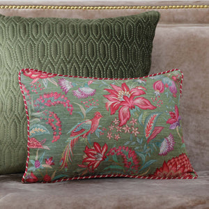 Wild Flower Cushion Cover - Green Slim