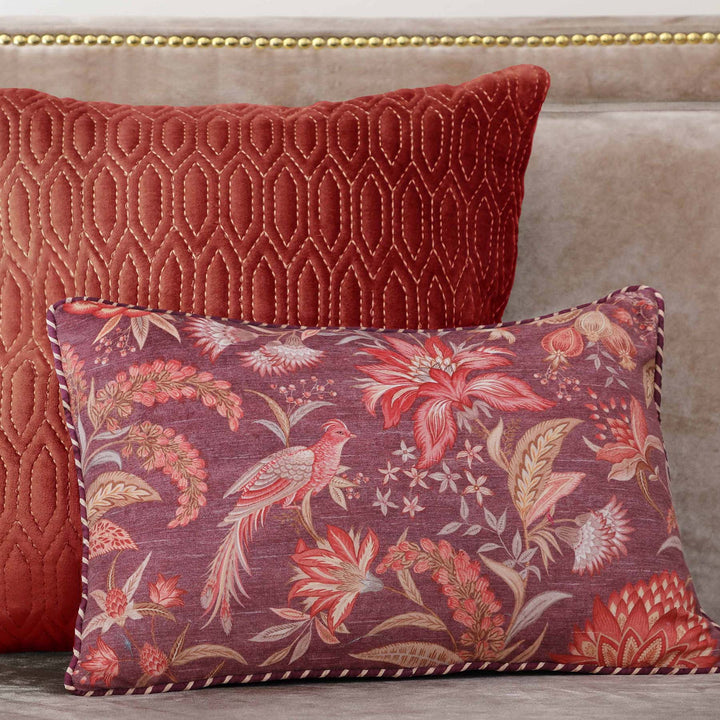 Wild Flower Cushion Cover - Burgundy Slim