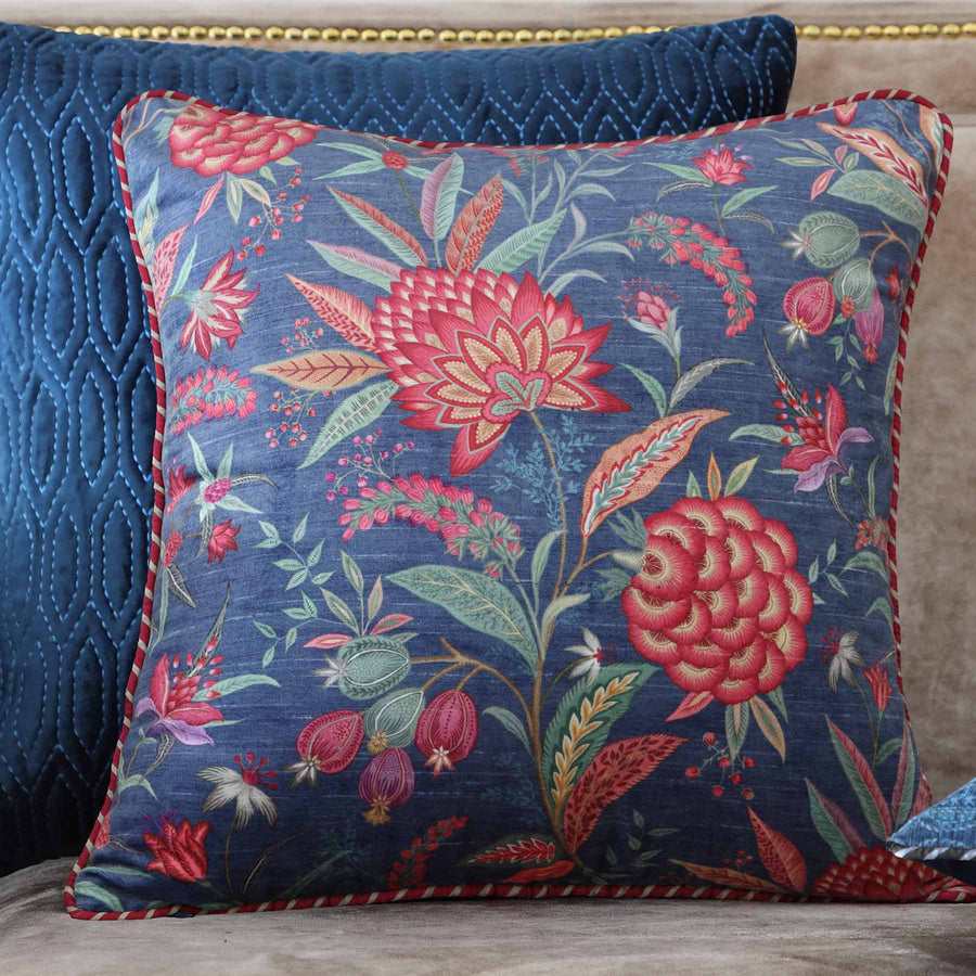 Wild Flower Cushion Cover - Blue