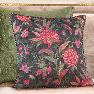 Wild Flower Cushion Cover - Charcoal