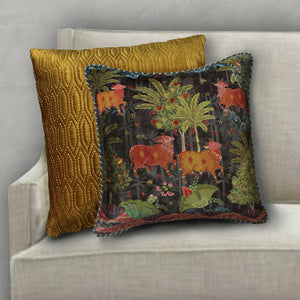 Anandi Pichwai Cushion Cover - Umber