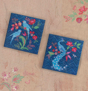 Kanha Bird Coaster - Blue