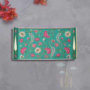 Aqua Floral Platter